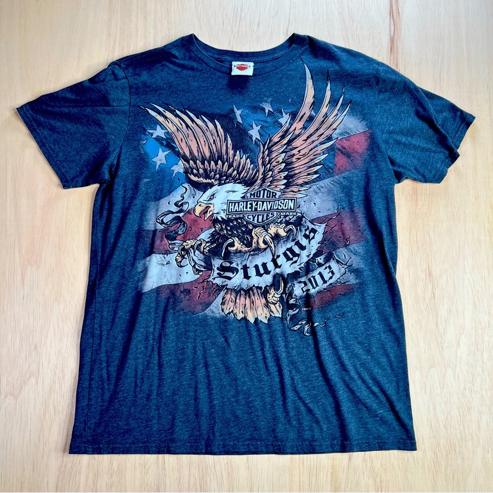 Harley Davidson Motorcycles Shirt 2013 Sturgis Crewneck T Shirt Biker Rally